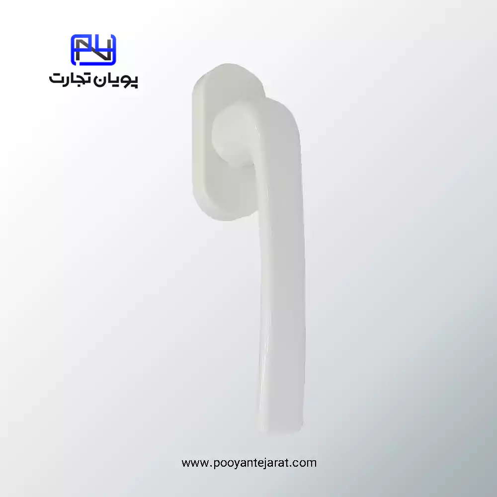 دستگیره پنجره سوئیچی آلومینیومی سفید براق GU — مناسب پنجرههای دوجداره UPVC