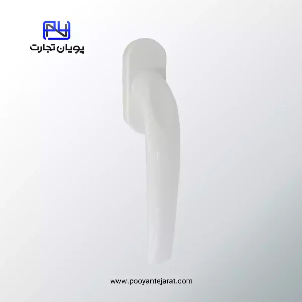 دستگیره پنجره سوئیچی آلومینیومی سفید براق KAYAPEN — مناسب پنجره‌های دوجداره UPVC
