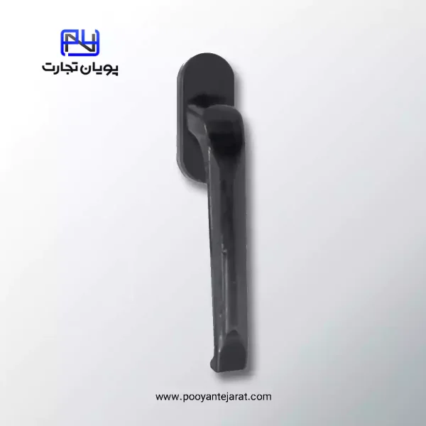دستگیره پنجره PROWIN مشکی براق آلومینیومی – کوتاه‌دسته، مخصوص پنجره دوجداره UPVC
