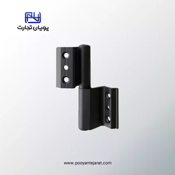 لولای دو تکه واشر سر خور راست ALAKS – آلومینیومی مشکی مات برای پنجره دوجداره