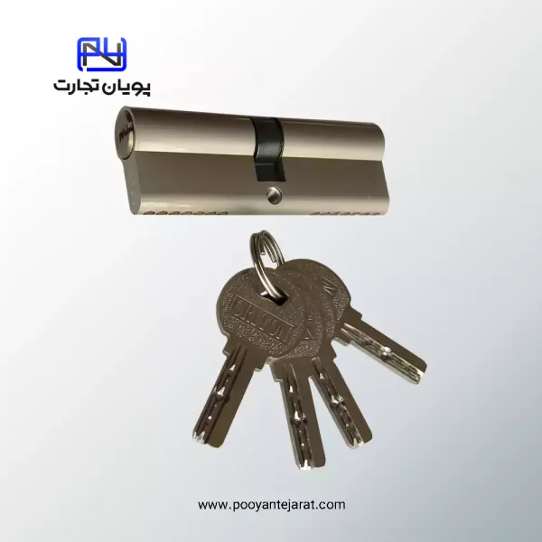 سیلندر سوئیچی وسط 9 سانتی‌متری CRITON مدل 45×45 نقره‌ای – یراق استیل کلیدخور