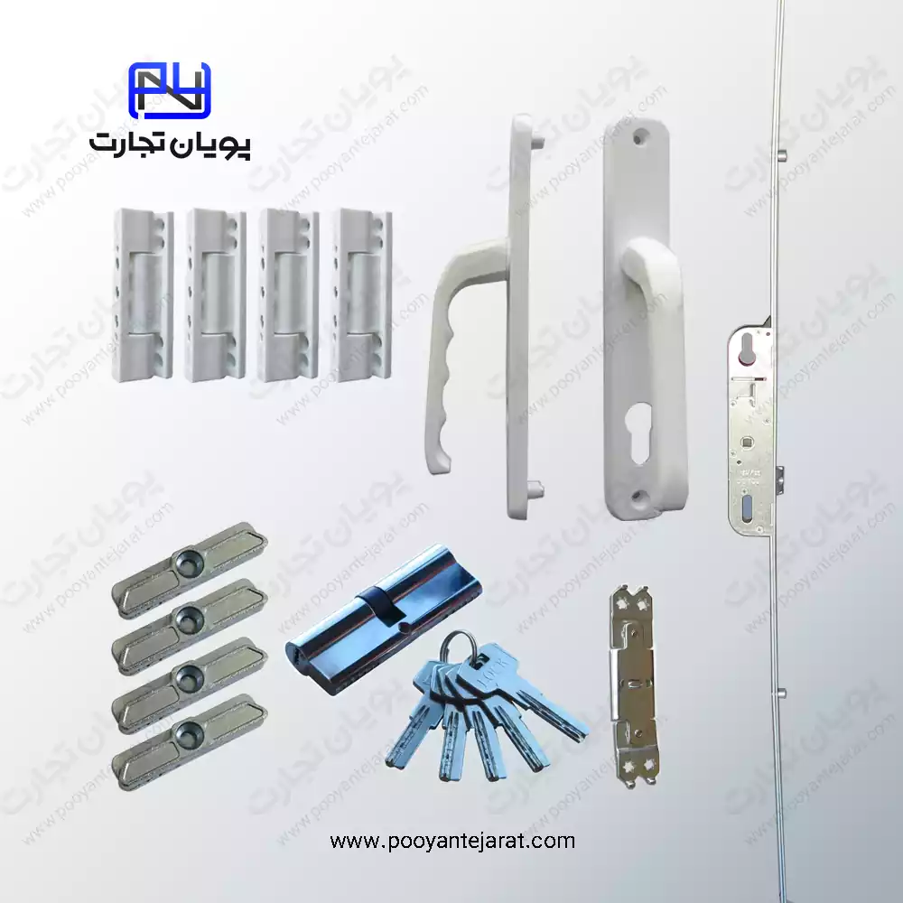 پکیج یراق درب UPVC لولایی | ست کامل یراق آلات درب 210×80 سانتی‌متر